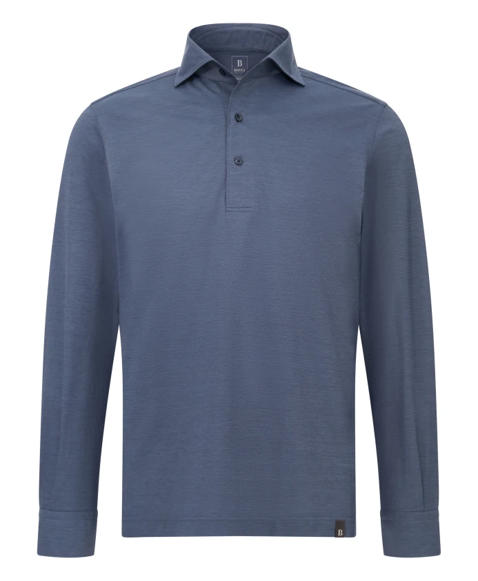 

Японская трикотажная рубашка поло Boggi Milano, синий