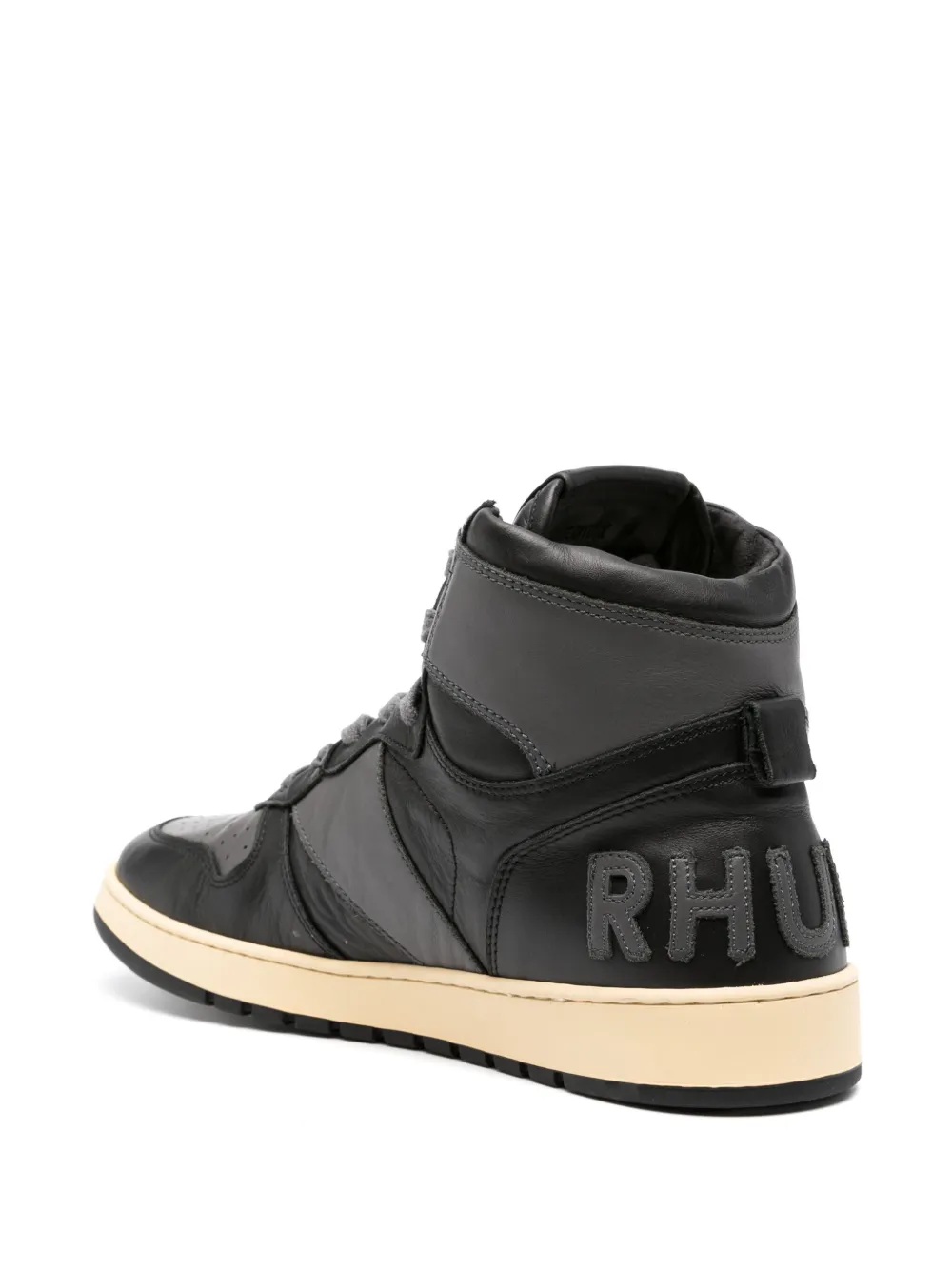 Высокие кожаные кеды Rhecess RHUDE, черный — фото 3