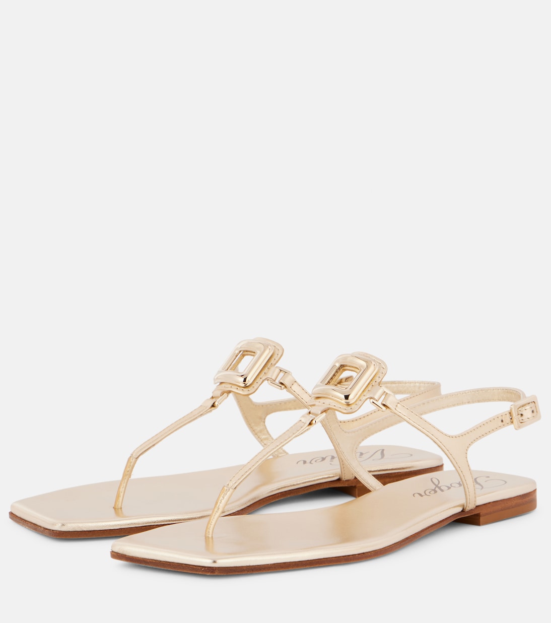 Вьетнамки Viv' By The Sea из кожи Roger Vivier, Oro Chiaro — фото 4
