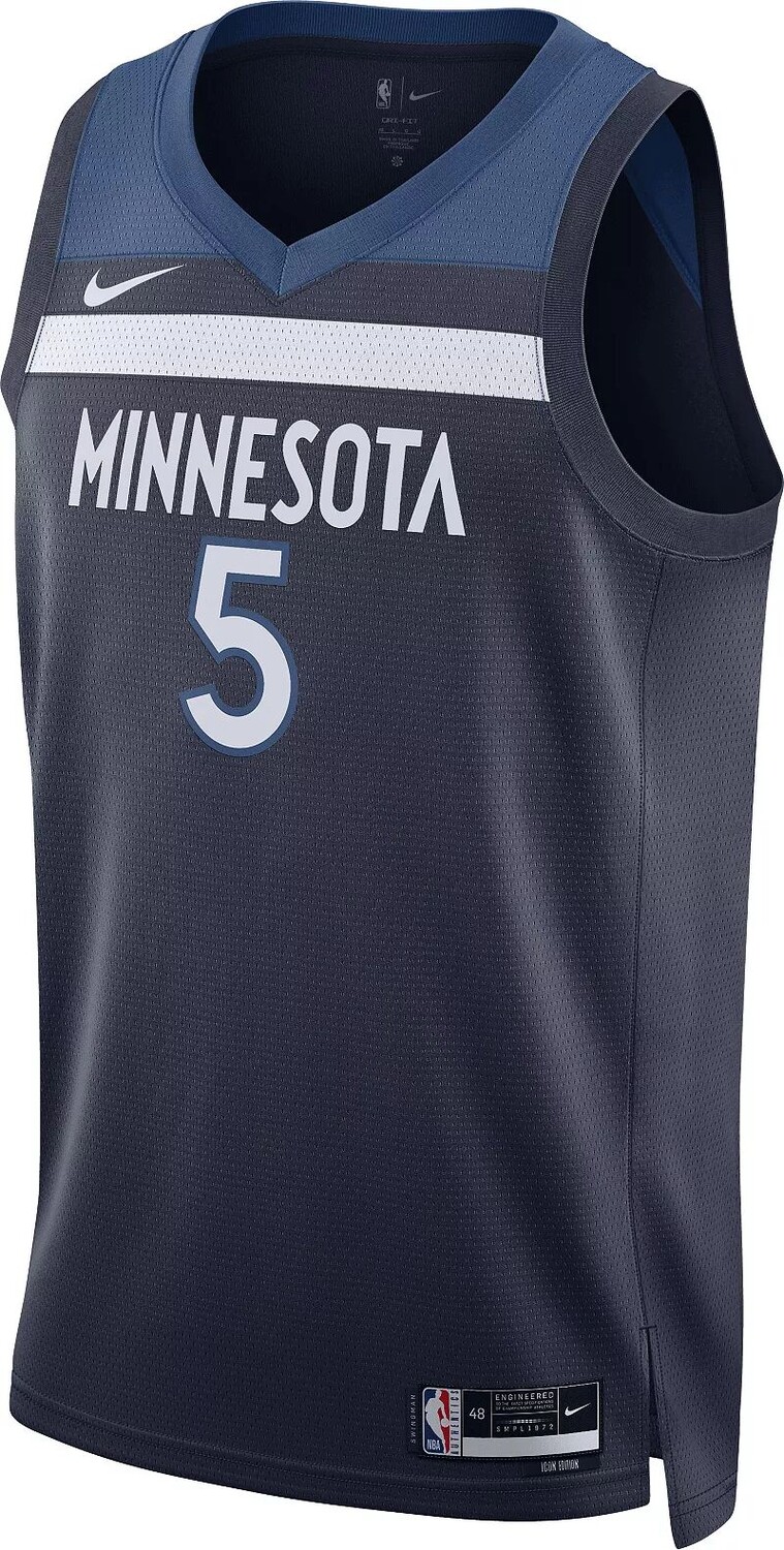 Мужская темно-синяя майка Nike Minnesota Timberwolves Anthony Edwards #5 Swingman — фото 2