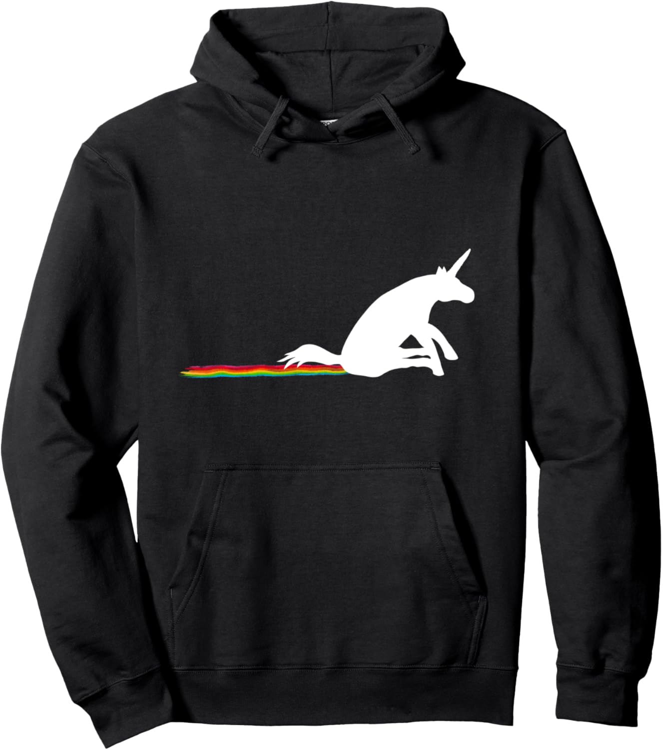 

Худи с забавным и модным дизайном Единорог, Радужный Пук Green Little Vegan, черный