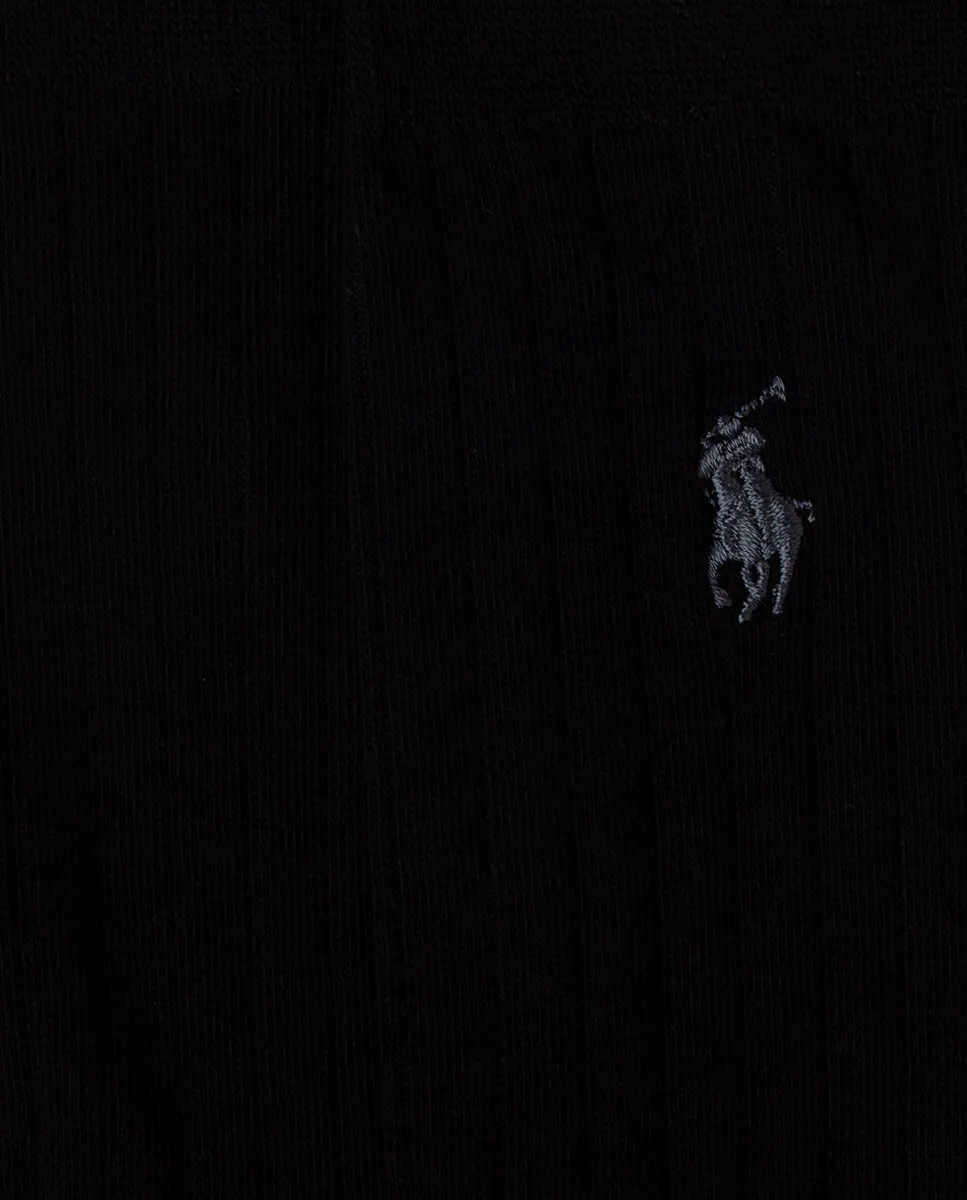 Пара коротких мужских хлопковых носков Polo Ralph Lauren, черный — фото 2