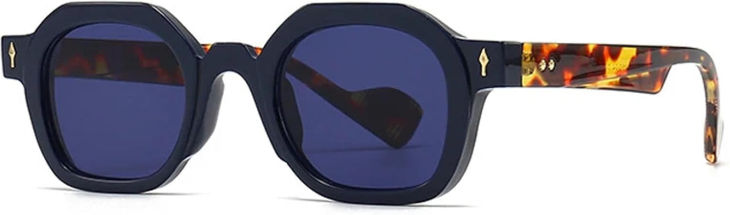 

Солнцезащитные очки с защитой от УФ-излучения UV400 для женщин и мужчин | Панк-стиль с мелкими заклепками и градиентным переходом цвета | для занятий спортом на открытом воздухе DSVIGF, Dark Blue Leopard