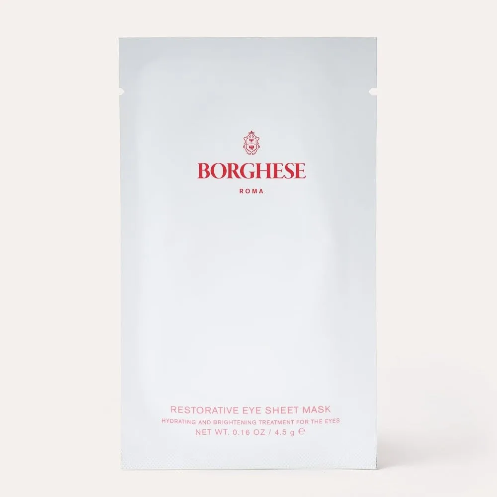 Borghese Restorative Eye Sheet Masks (6 пар) - успокаивающие, подтягивающие и увлажняющие патчи для глаз с кофеином, поддержка кожного барьера, для всех типов кожи 6 шт. (1 шт.), Olive