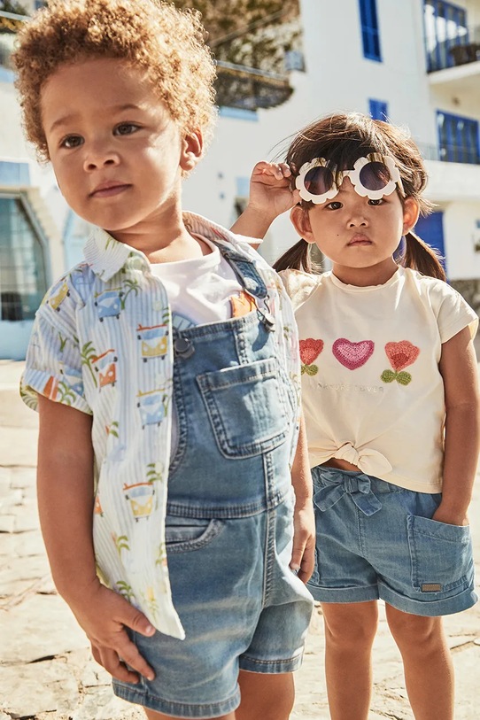 

Детские джинсовые шорты soft denim Mayoral, синий
