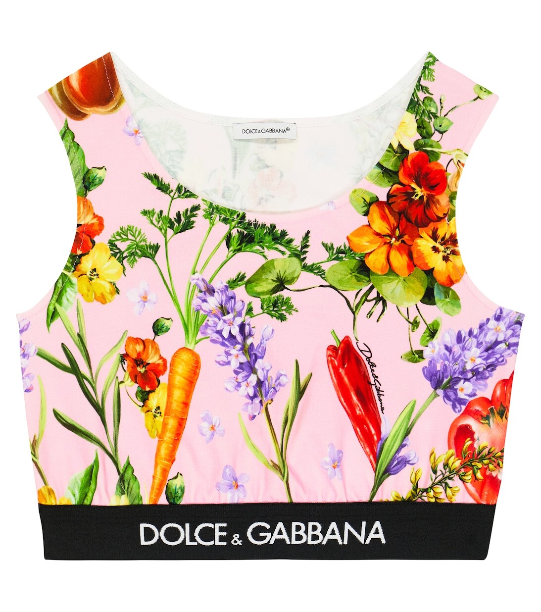 

Укороченный топ из смесового хлопка с принтом Dolce&Gabbana, мультиколор, Розовый, Укороченный топ из смесового хлопка с принтом Dolce&Gabbana, мультиколор