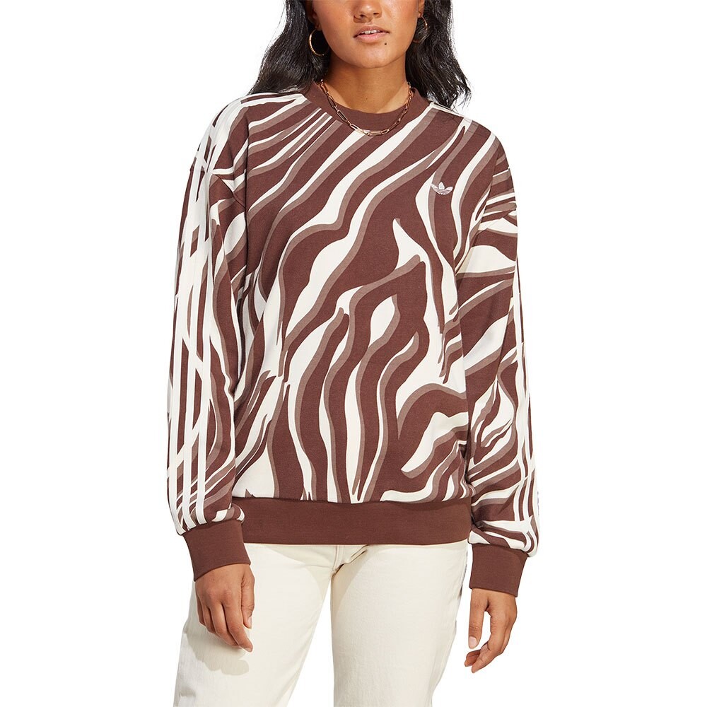 

Толстовка adidas Originals Abstract Allover Animal Print, коричневый