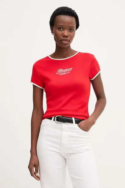 Футболка с коротким рукавом модель T-shirt Tommy Hilfiger, красный