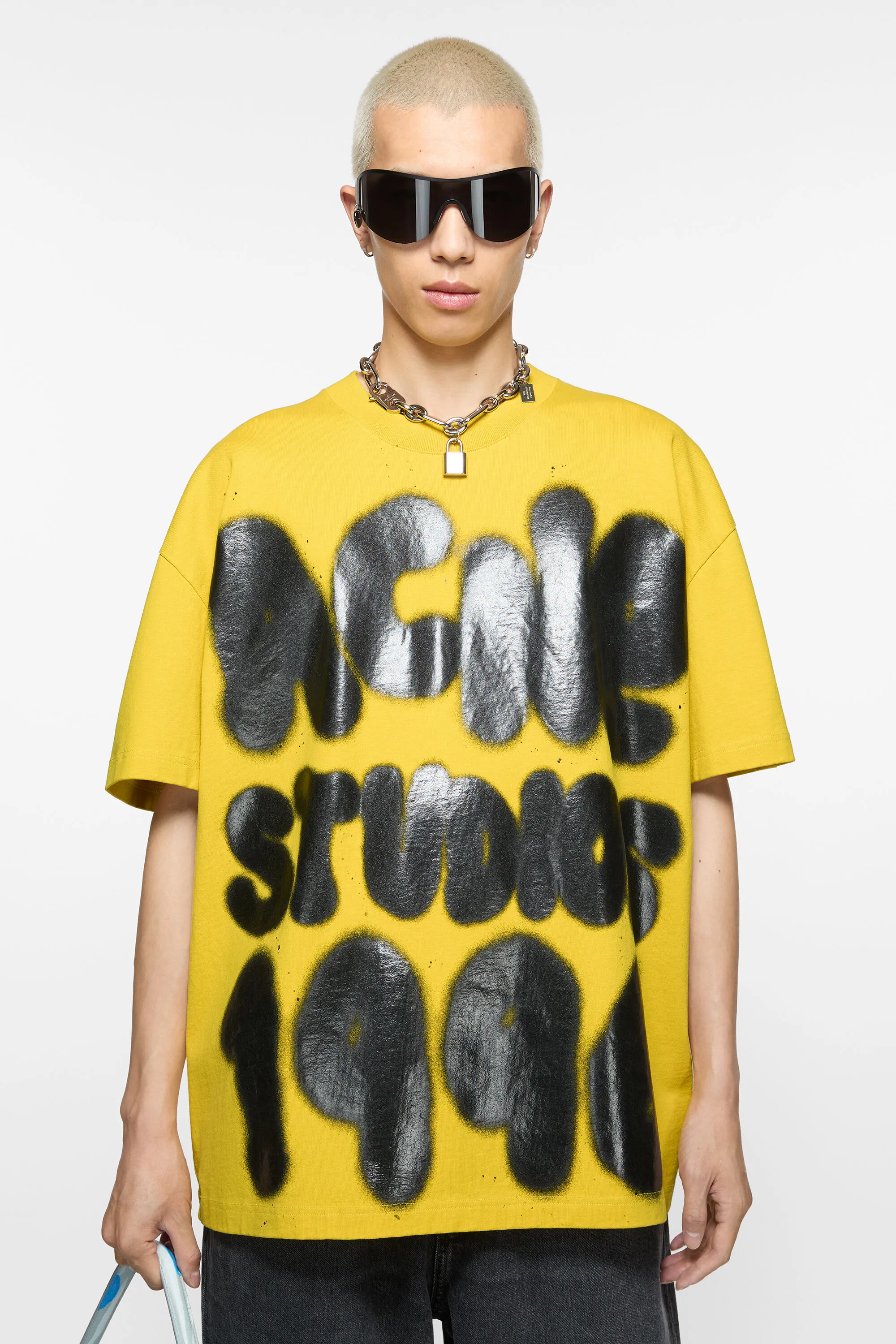 

Футболка с логотипом - Свободный крой унисекс Acne Studios, Mustard yellow