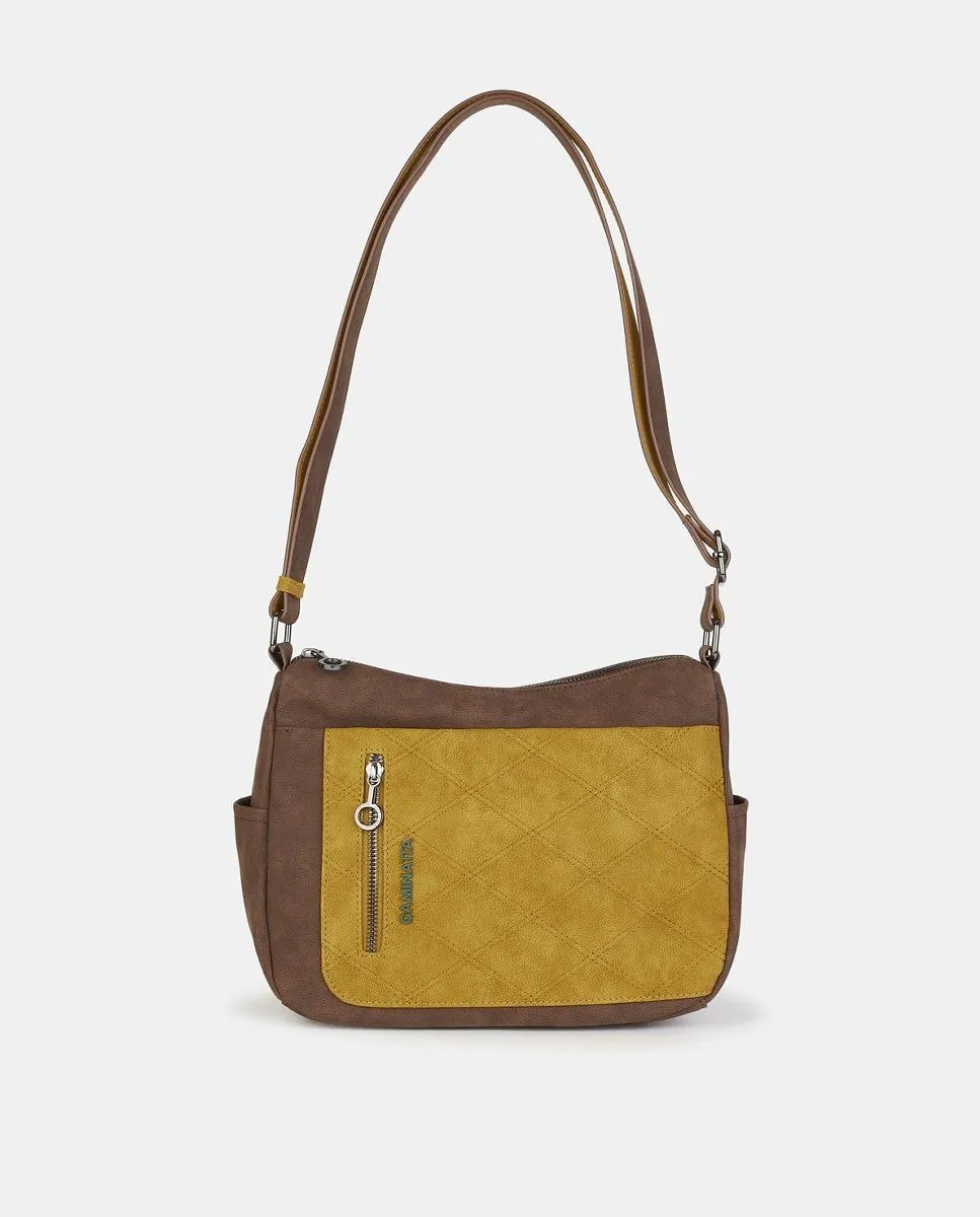 

Маленькая сумка через плечо на молнии Caminatta, коричневый