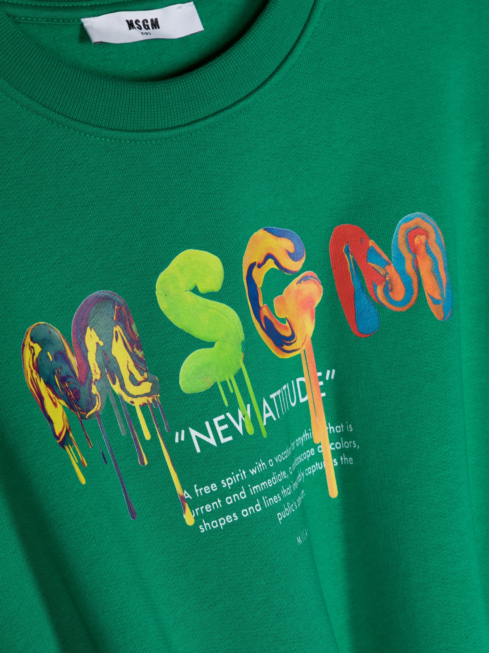 Толстовка с логотипом Msgm Kids, зеленый — фото 3