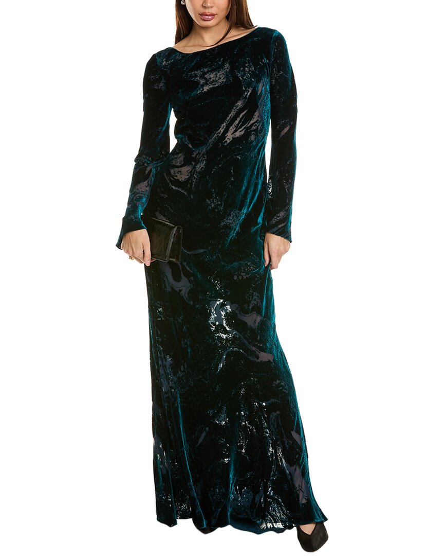 

Платье Alberta Ferretti Velvet Burnout из смесового шелка, зеленый
