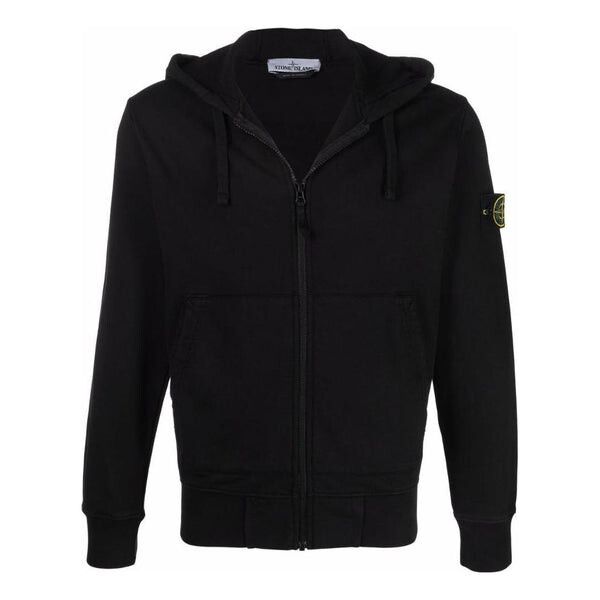 

Куртка hooded track jacket 'black' Stone Island, черный