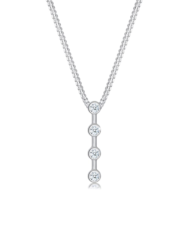 

Elli DIAMONDS Колье из серебра 925 пробы с геометрическим узором и серебряным кругом