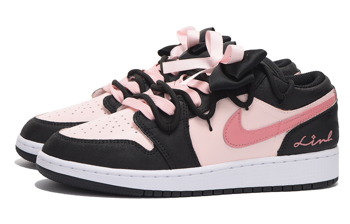 Кроссовки Air Jordan 1 Vintage Basketball Shoes Women's Low-Top Pink — фото 4