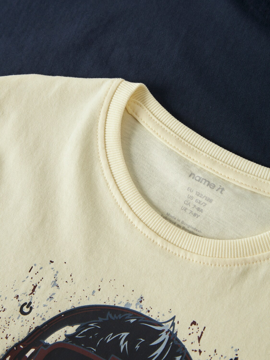 NAME IT Футболка 'NKMVICTOR' в цвете Navy, Light Yellow — фото 3