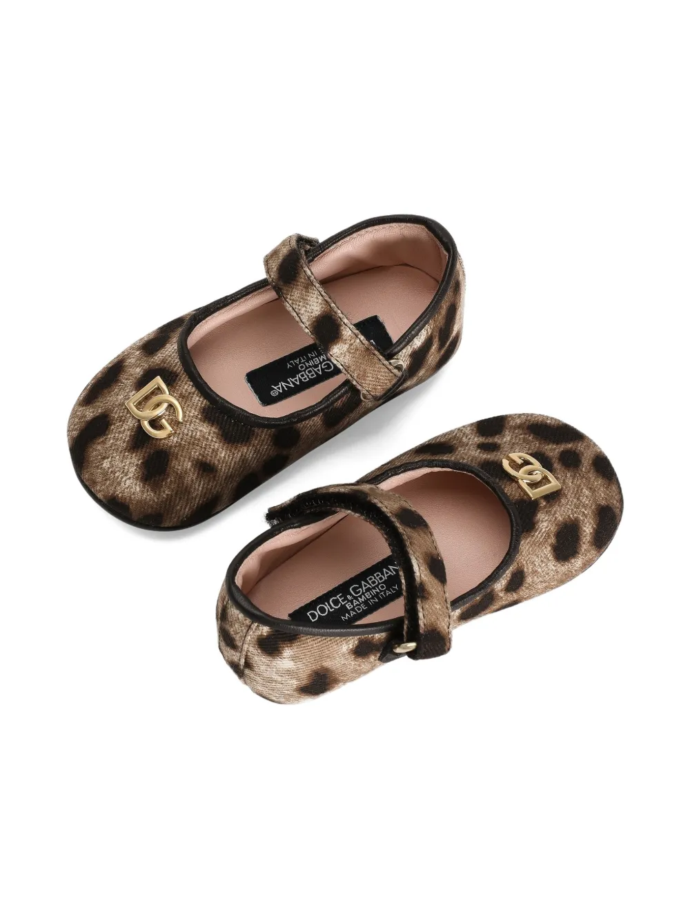 Балетки с леопардовым принтом drill Dolce & Gabbana Kids, коричневый — фото 4