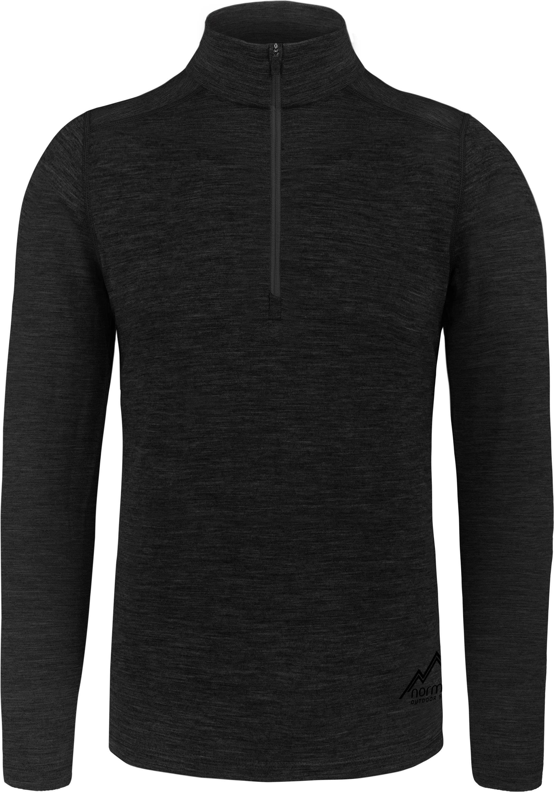 

Рубашка Normani Outdoor Sports Herren Merino Langarm mit 1/4 Zipper Canberra, черный