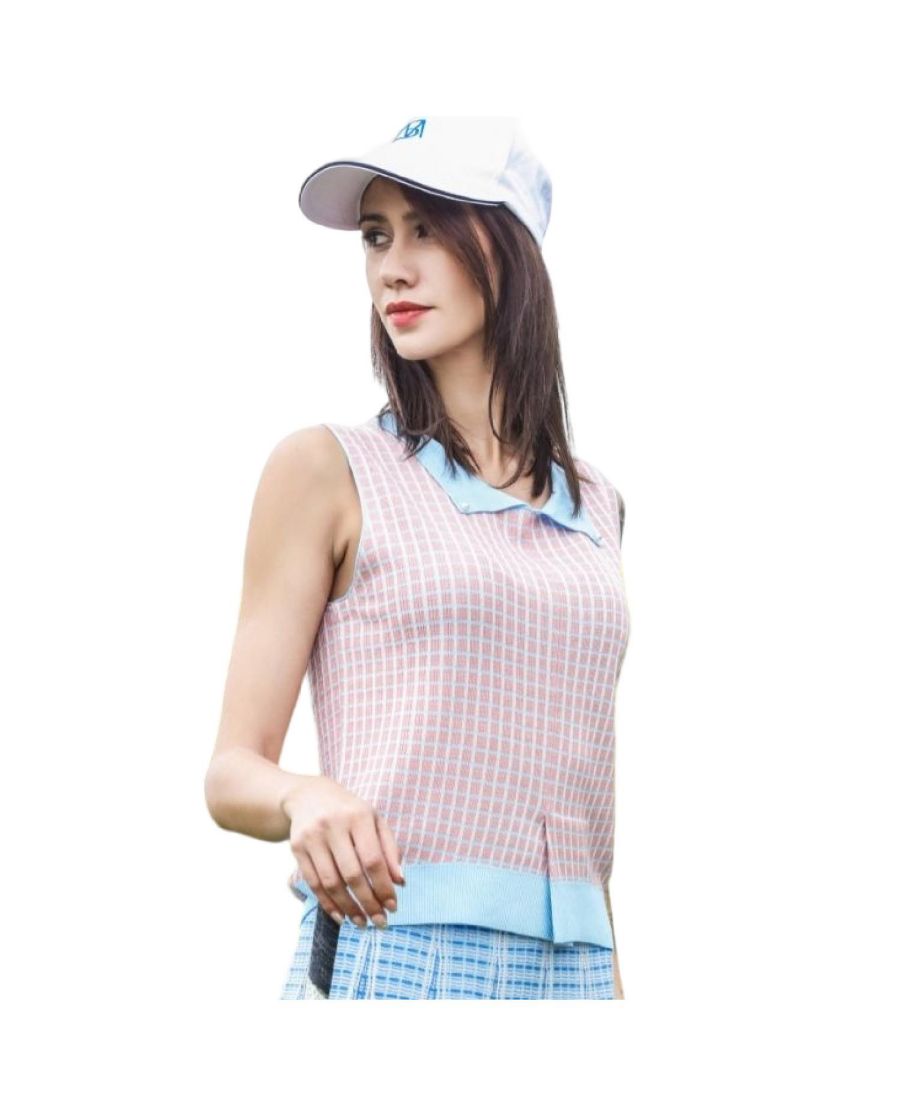 

Женский поло-жилет из твида тенсел Bellemere New York, Pink-blue