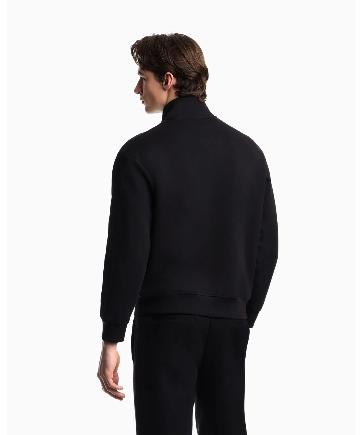 Толстовка на молнии Emporio Armani двойной джерси с орлом, черная — фото 3