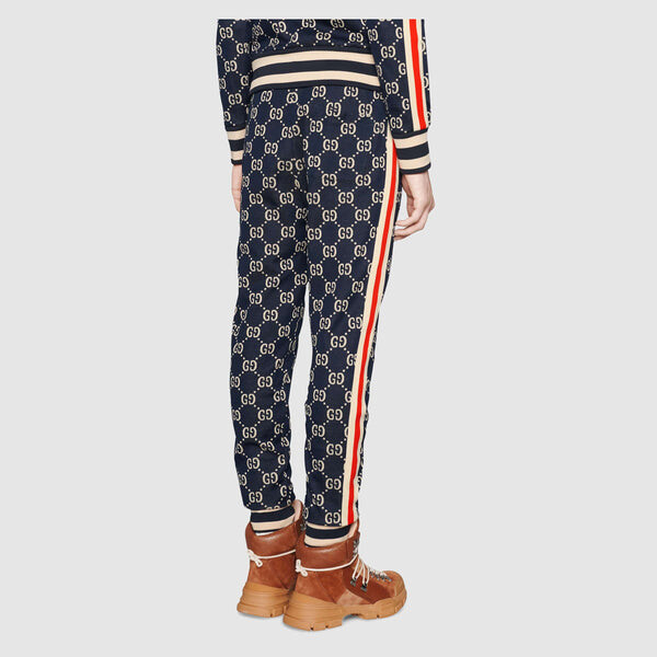 Спортивные штаны GUCCI GG Jacquard Jogging Trousers For Men, синий — фото 4