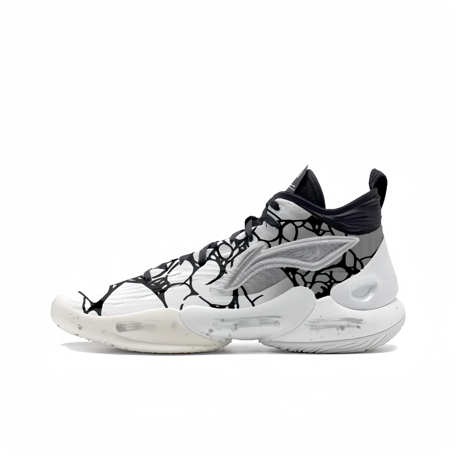 

LINING Баскетбольные кроссовки YuShuai 18 с поддержкой и эластичностью, среднего размера, мужские, черные, белые, серые