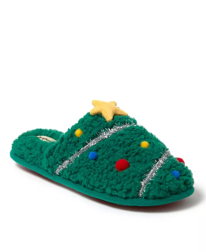 

Мужские унисекс новогодние рождественские тапочки-шлепанцы Dearfoams, зеленый