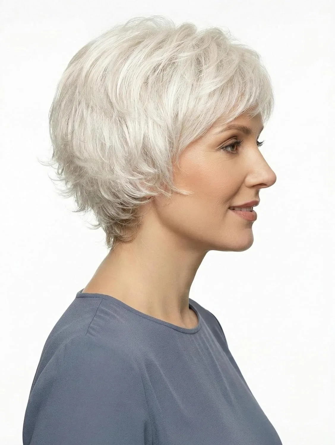 Парик «Ella» из синтетических волос от Lofty Lofty, Natural White, Dark Neck — фото 2