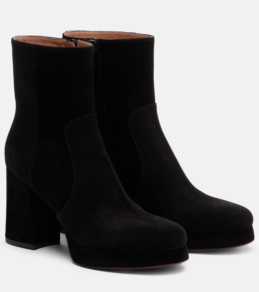 Ботильоны Fawcette 90 на платформе из замши Valentino Garavani, Nero