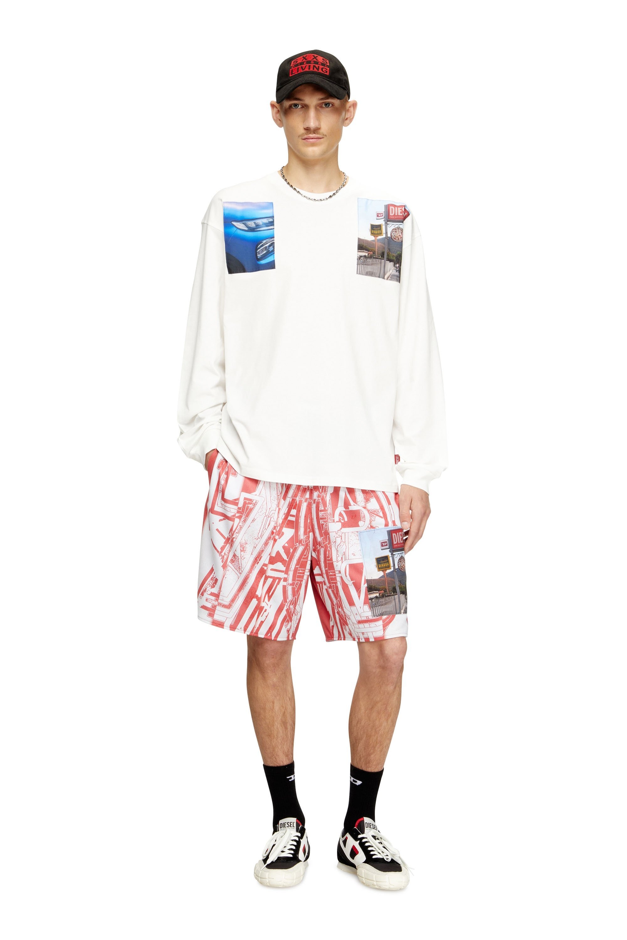 Мужская футболка с длинным рукавом T-BOXT-LS-T5 Diesel, off white