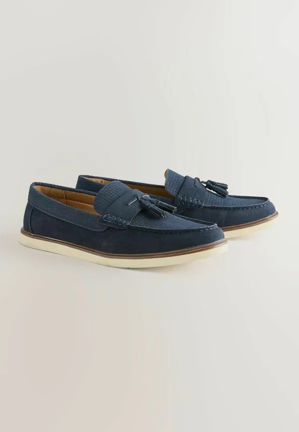 Туфли-лоферы Regular fit embossed tassel loafers . slip ons Next, темно-синий — фото 4