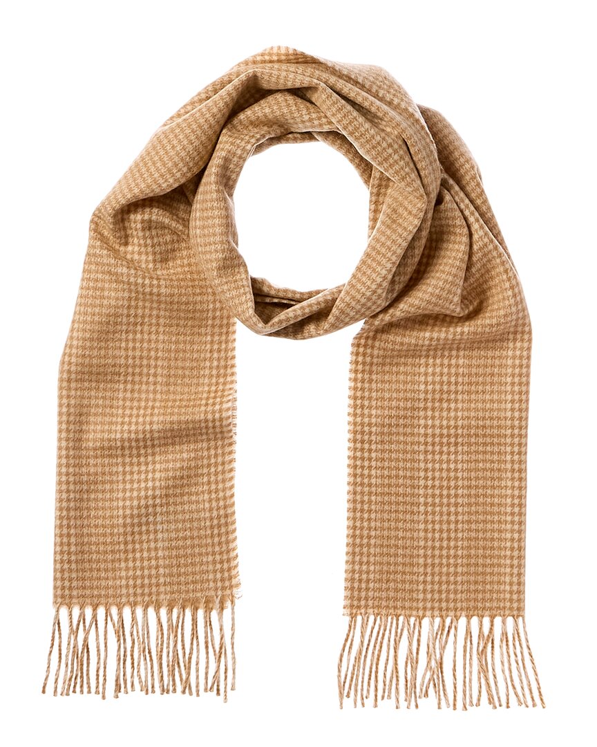 

Кашемировый шарф Amicale Cashmere Houndstooth, коричневый