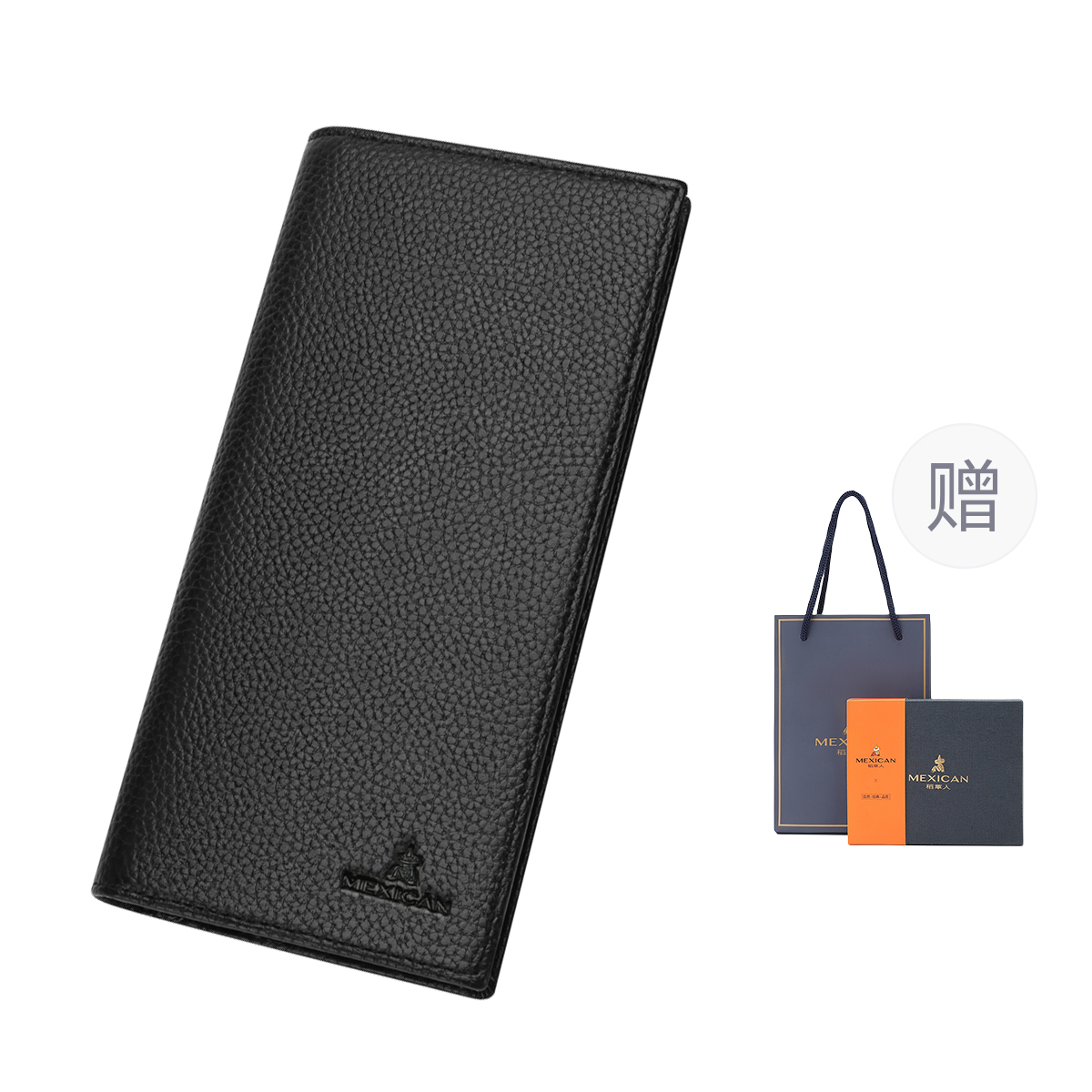 

MEXICAN Кожаный клатч для мужчин, Black[Blue Box]