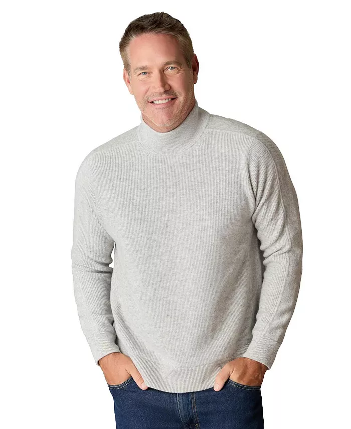 

Мужской свитер с воротником-стойкой из неколючей мериносовой шерсти с подкладкой Luxlined, серый