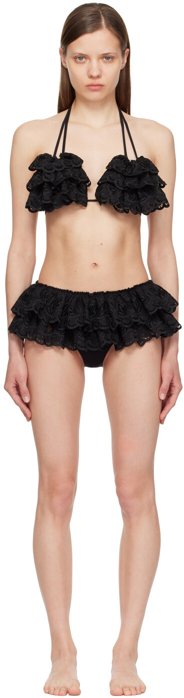 

Эксклюзивное бикини Ruffy от SSENSE Chopova Lowena, черный