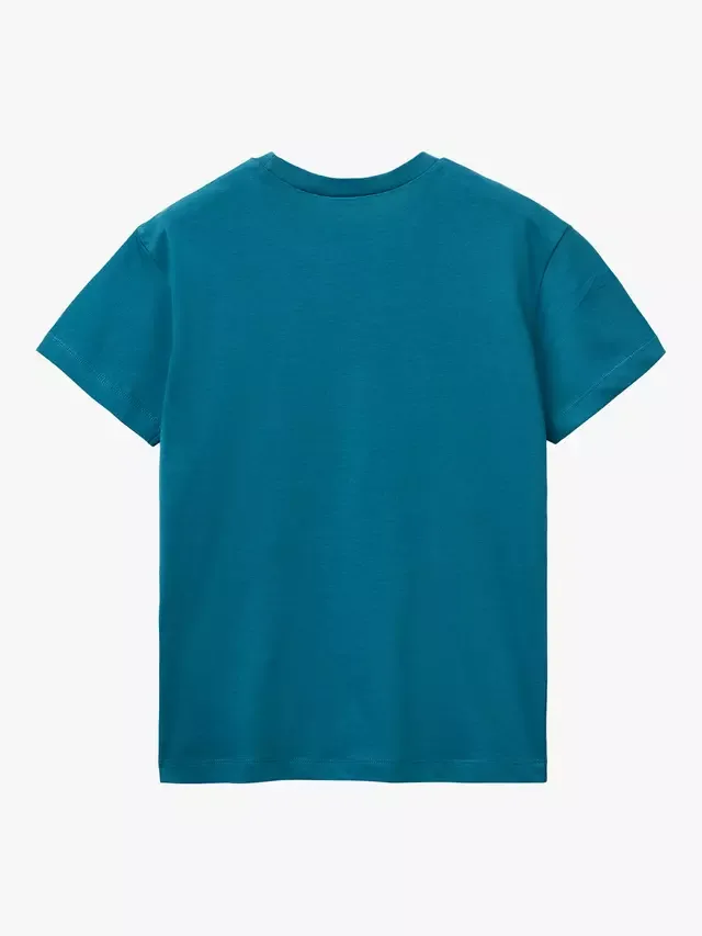 Детская футболка с коротким рукавом и логотипом, синяя Benetton — фото 2