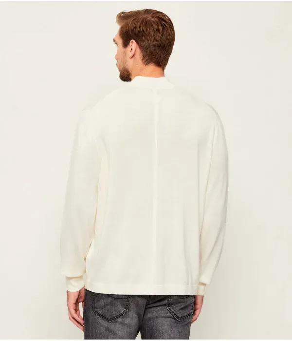 Шерстяная полуводолазка regular fit Calvin Klein, белый — фото 3