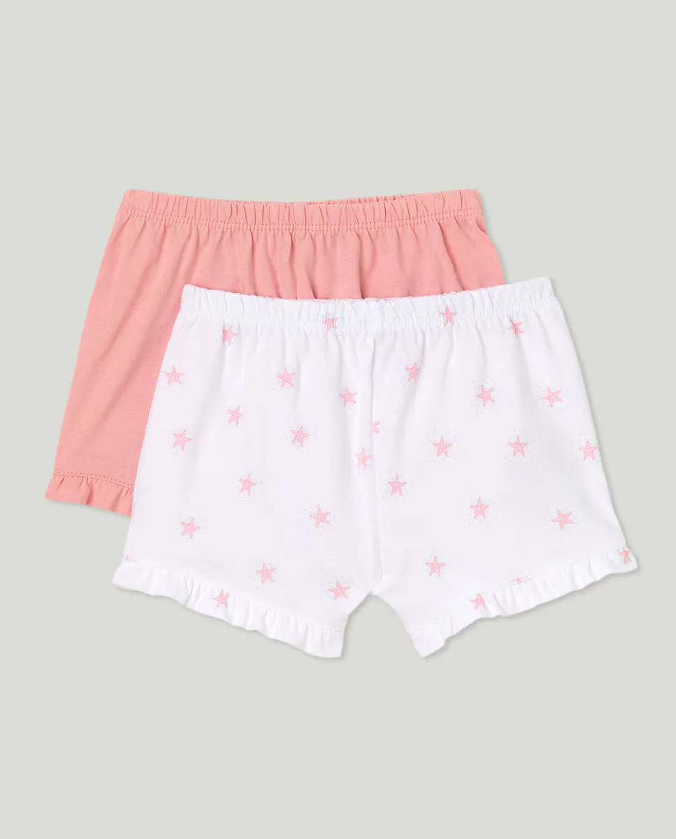

Набор из двух леггинсов с короткими рукавами для малышки Cotton Juice, цвет Rosa