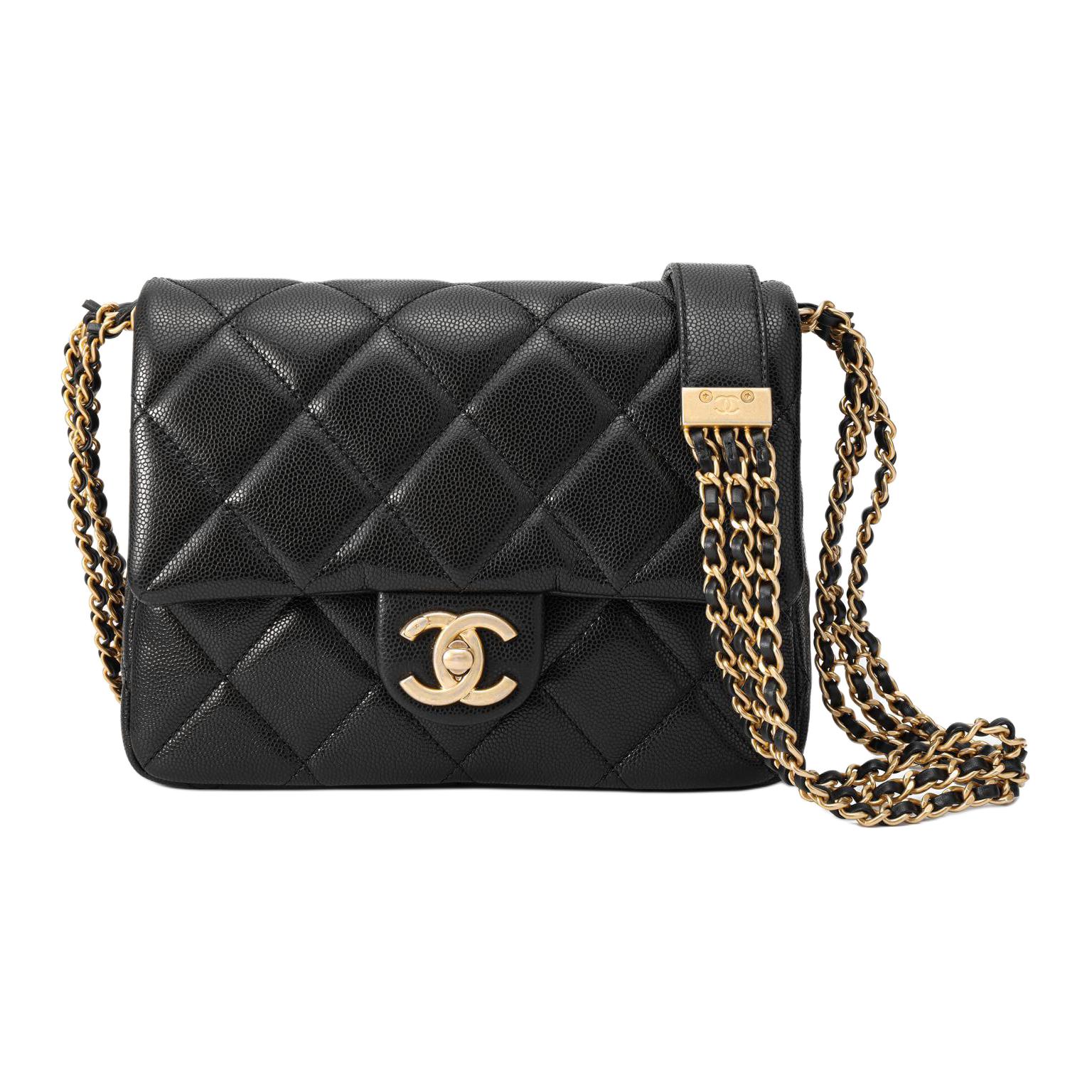 

CHANEL Сумка через плечо из кожи личи женская черная
