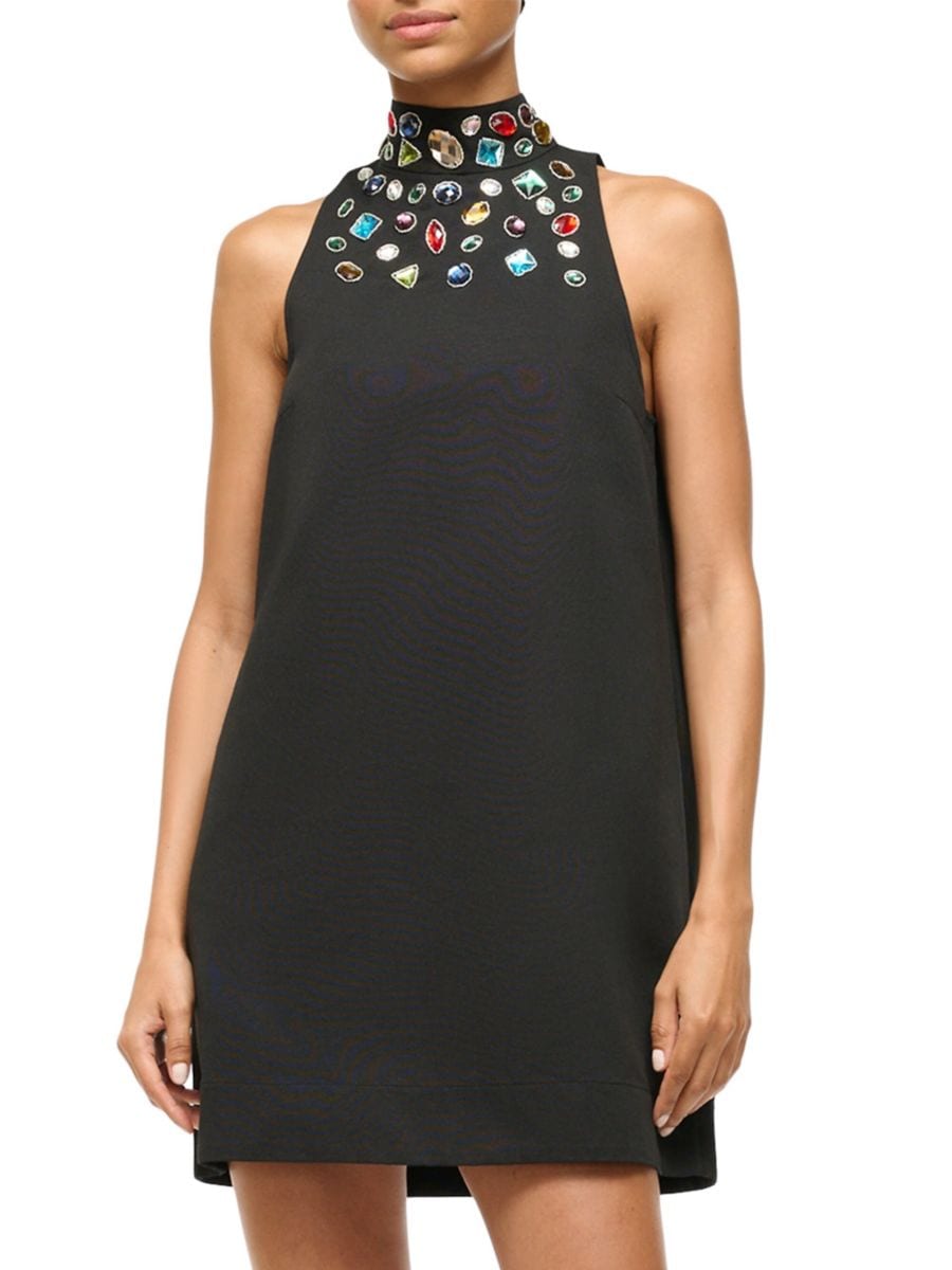 

Мини-платье Finn Bejeweled Staud, цвет Black Celestial