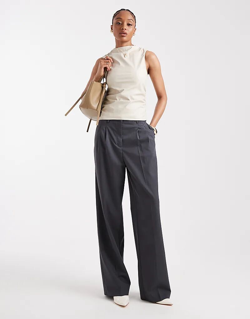 

Строгие брюки Vero Moda Tall dad fit, средне-серого цвета