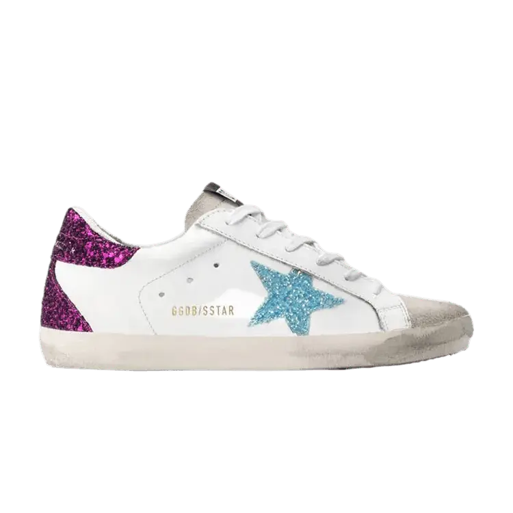

Кроссовки Golden Goose Wmns Superstar White Blue Glitter, белый