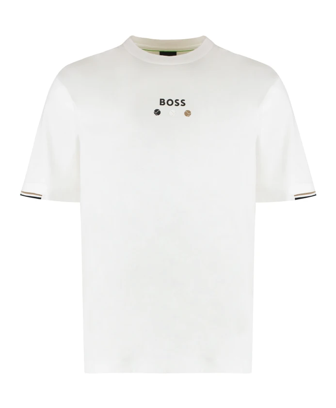 

Футболка с круглым вырезом из ребристого хлопка Hugo, белый