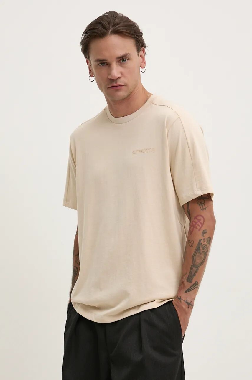 

Хлопковая футболка Superdry, бежевый