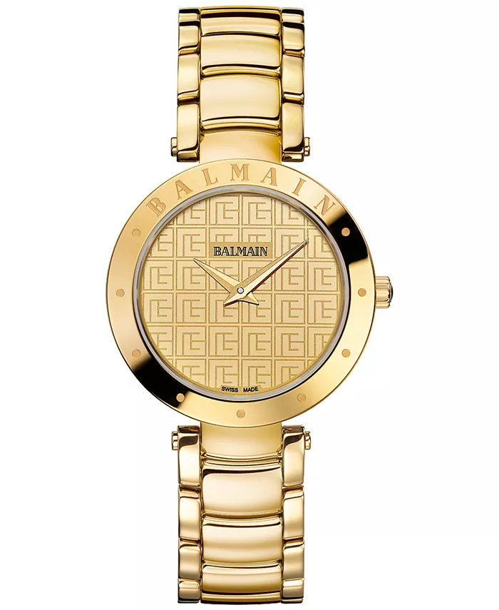 

Женские наручные часы Swiss Balmainia с браслетом из нержавеющей стали с золотым PVD-покрытием, 33 мм