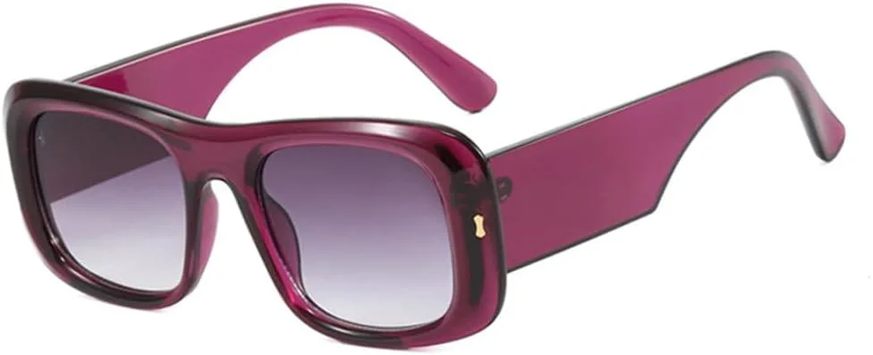 

Солнцезащитные очки с широкими дужками конфетных цветов, защита от ультрафиолета UV400, градиентные заклепки, для женщин и мужчин UYPTK, Purple Gray Gradient