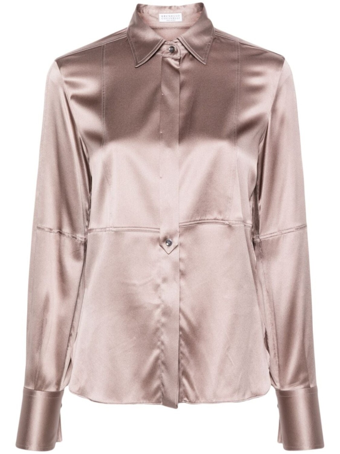 

Brunello Cucinelli рубашка с декором Monili, коричневый
