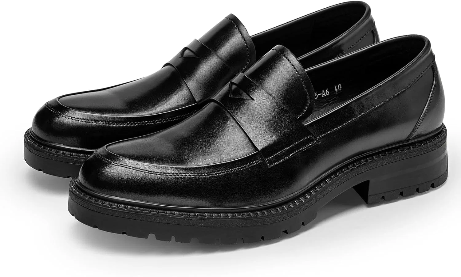 Лоферы из натуральной кожи, на толстой подошве, Black FIAVOM — фото 2