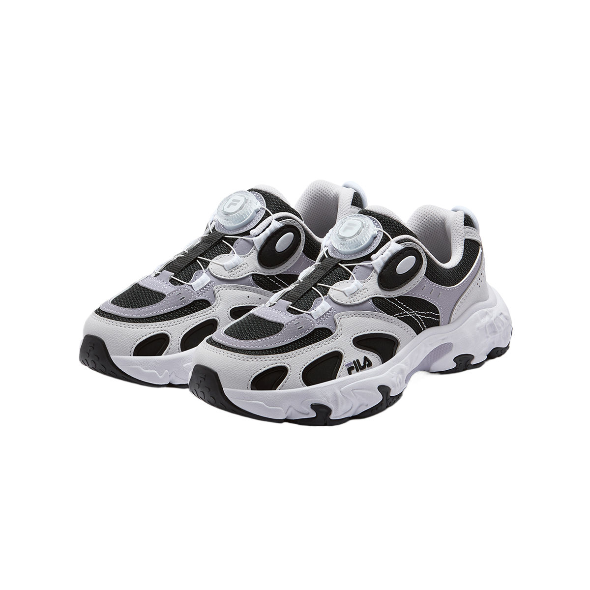 Детские дышащие беговые кроссовки Heritage FHT FILA KIDS, черный фиолетовый — фото 4
