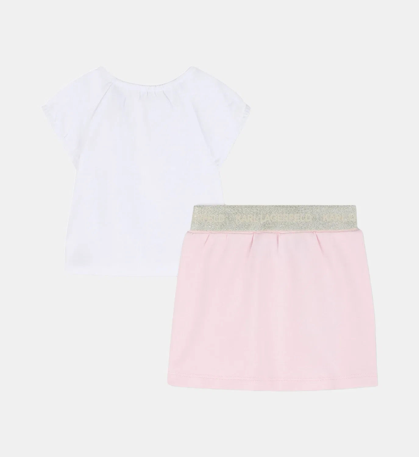 Комплект из футболки и юбки Karl Lagerfeld Kids, розовый — фото 2
